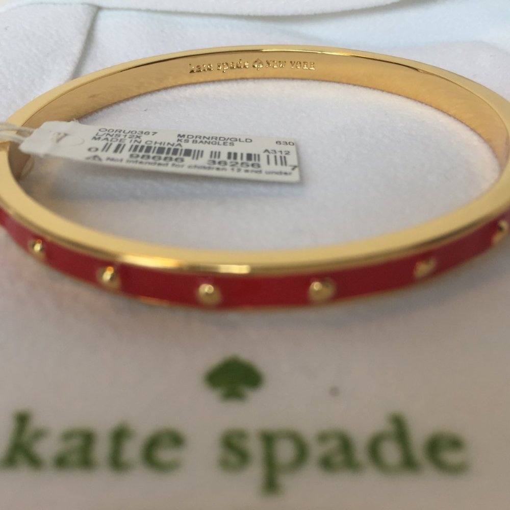 🆕🏆❤️🏆KATE SPADE Gold/Mandarin Red Bangle 🏆❤️🏆 - Picture 4 of 8